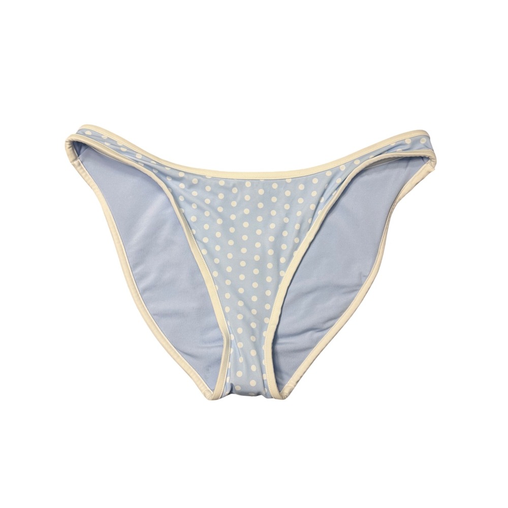 Victoria's Secret PINK x Frankies Bikinis Blue Polka Dot Bikini Bottom Large NWT